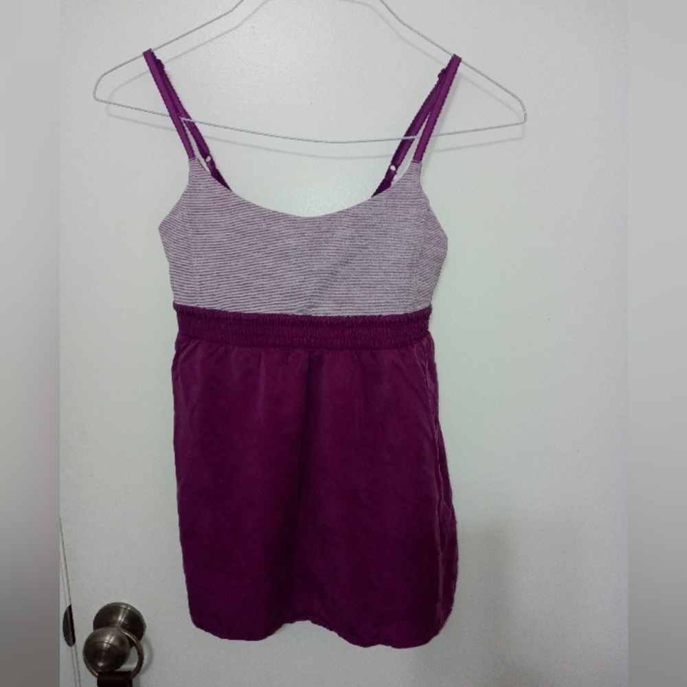 Lululemon Bliss Plum Athletic Tank Top With Elastic waist